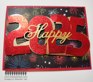 Greeting card for a happy new year with the numbers 2025 across the center